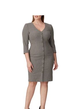 $475 Badgley Mischka Plaid Dress - Size 14